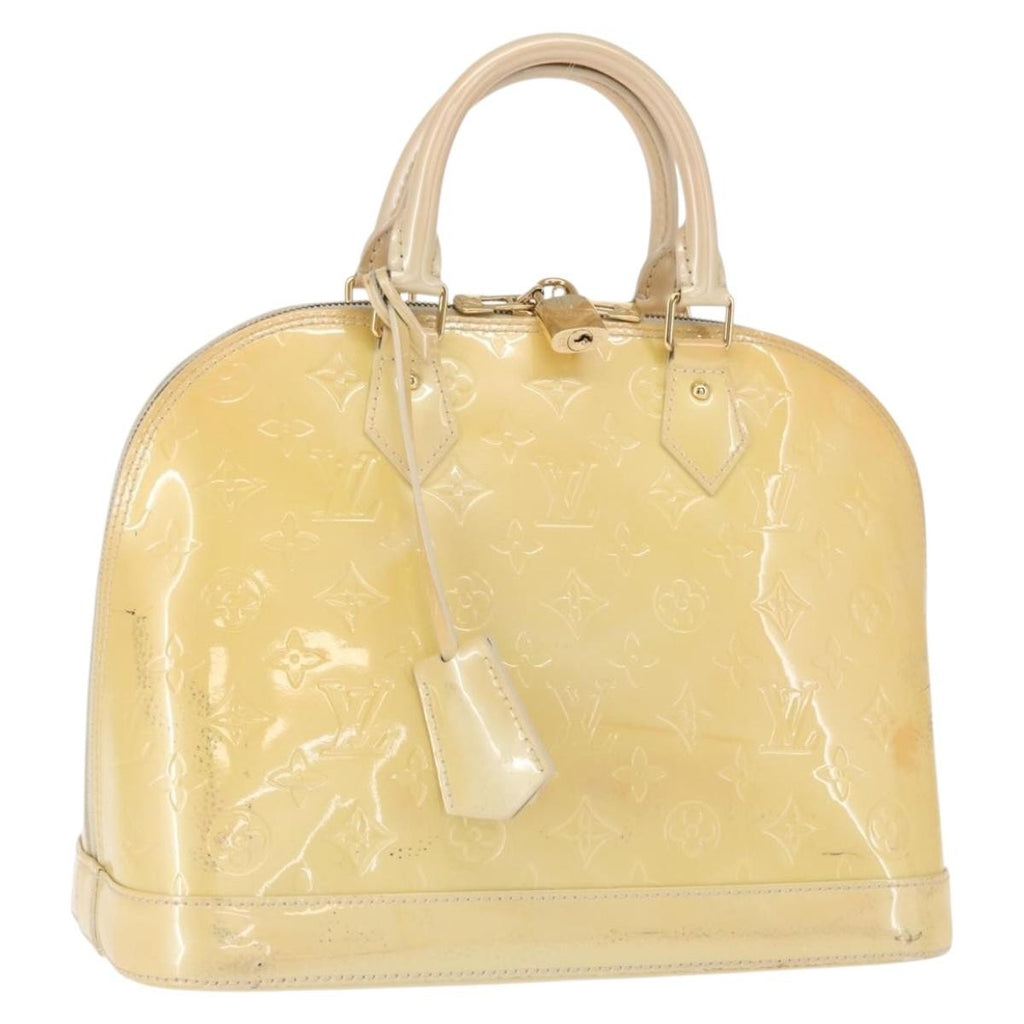 Louis Vuitton Alma Handbag Monogram Vernis Beige Patent_Leather Handbag