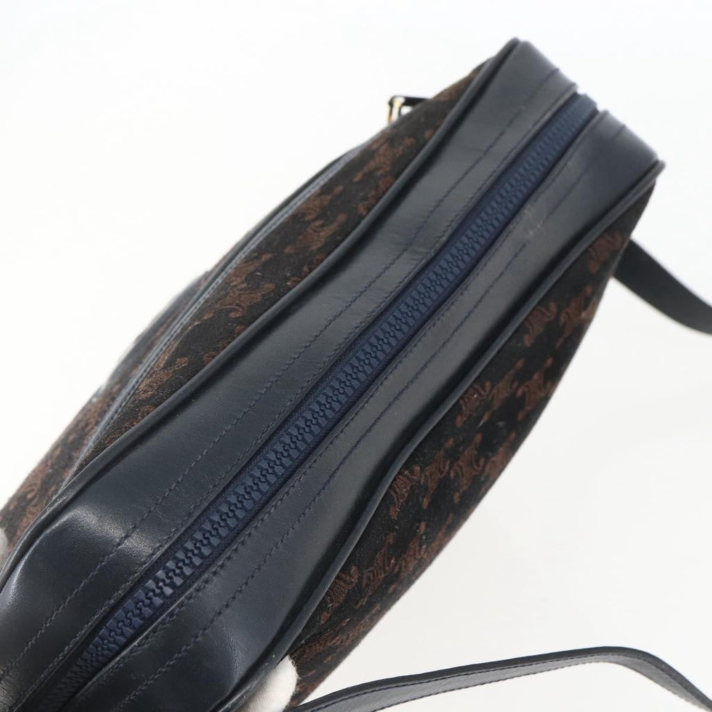 Celine C Macadam Shoulder Bag Suede Navy Suede Shoulder Bag Bag