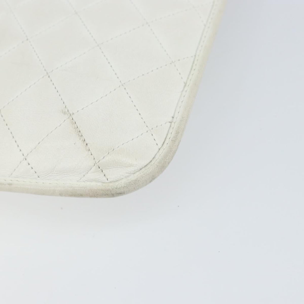 Chanel Vintage Shopper Tote Quilted Leather White Leather Tote Bag Bag