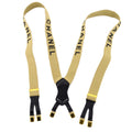 Chanel Logo Suspenders Canvas Beige Canvas Belts Accessory