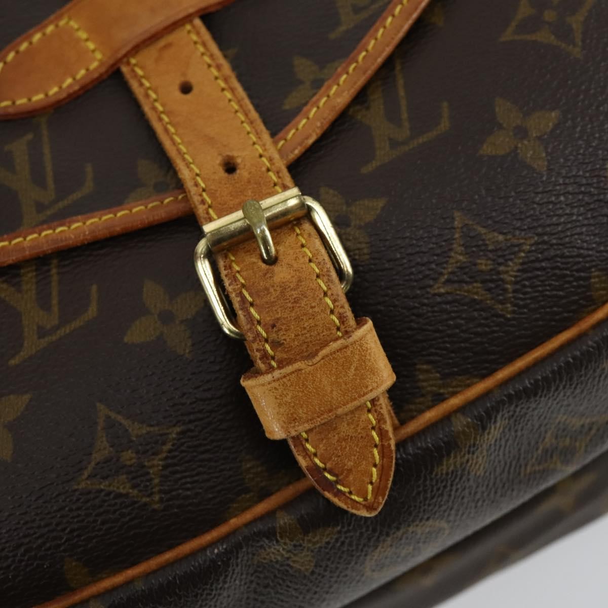 Louis Vuitton Saumur Handbag Monogram Canvas Brown Canvas Shoulder Bag