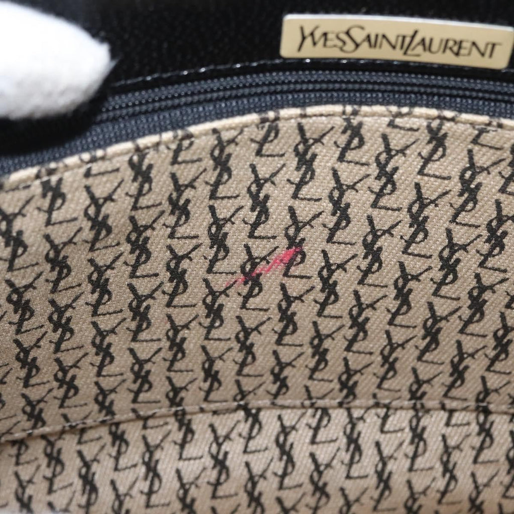Saint Laurent Vintage Shoulder Bag Leather Black Leather Shoulder Bag Bag (Pre-Owned)