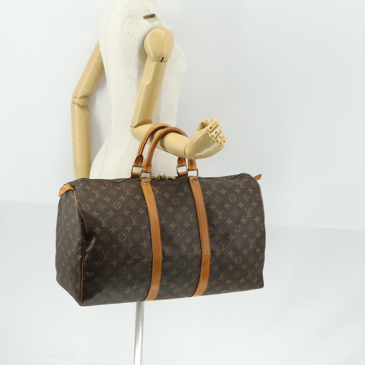 Louis Vuitton Keepall Bag Monogram Canvas Brown Canvas Travel Bag