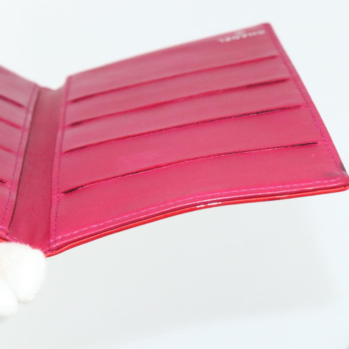 Chanel Vintage Cc Bifold Card Holder Patent Leather Red Patent_Leather Card Holders Accessory