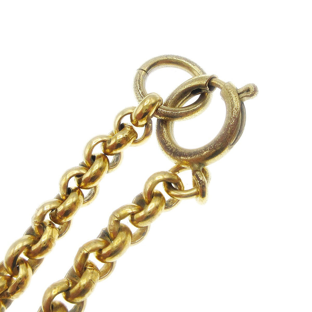 Chanel Cc Heart Pendant Necklace Metal Gold Gold_Plated Necklace Jewelry