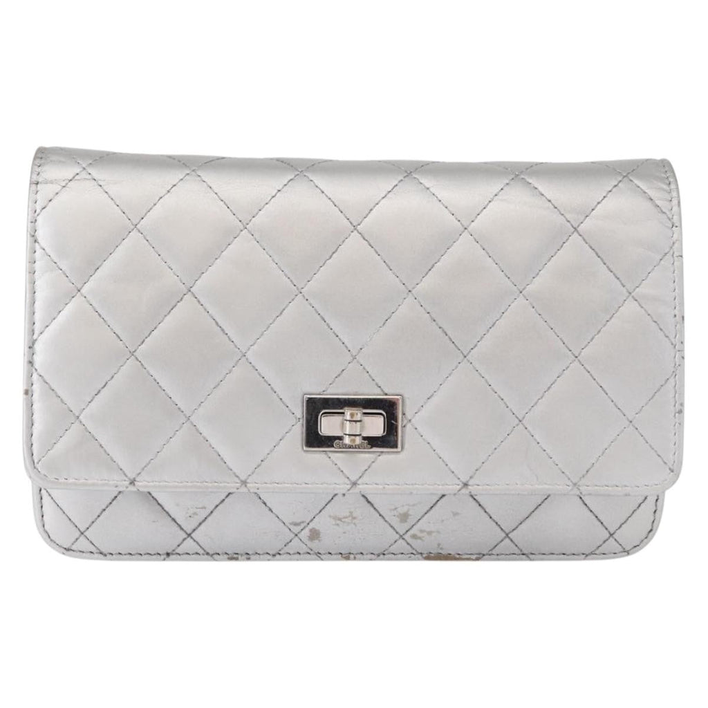 Chanel Reissue 2.55 Wallet On Chain Quilted Lambskin Silver Leather Shoulder Bag Bag