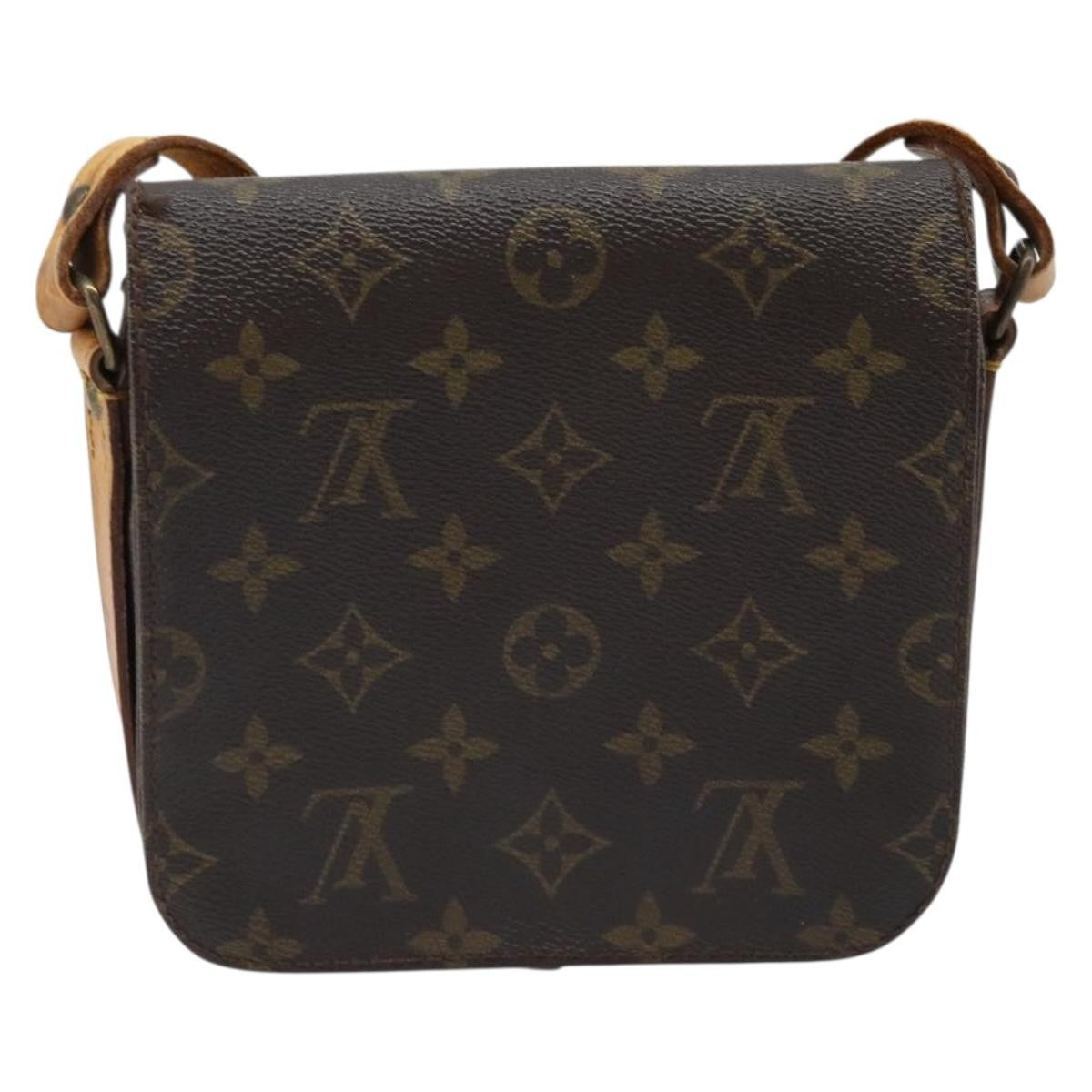 Louis Vuitton Cartouchiere Handbag Monogram Canvas Brown Canvas Shoulder Bag