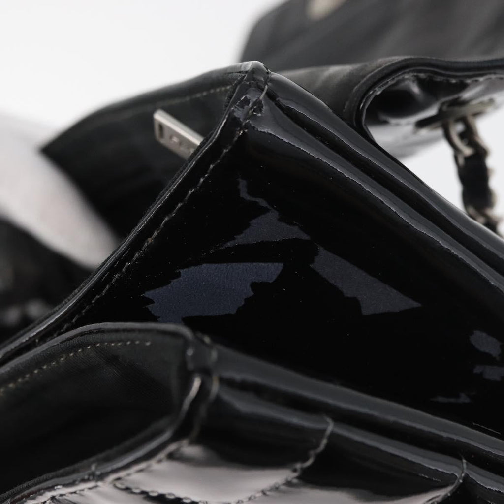 Chanel Keyboard Flap Bag Quilted Patent Black Patent_Leather Shoulder Bag Bag