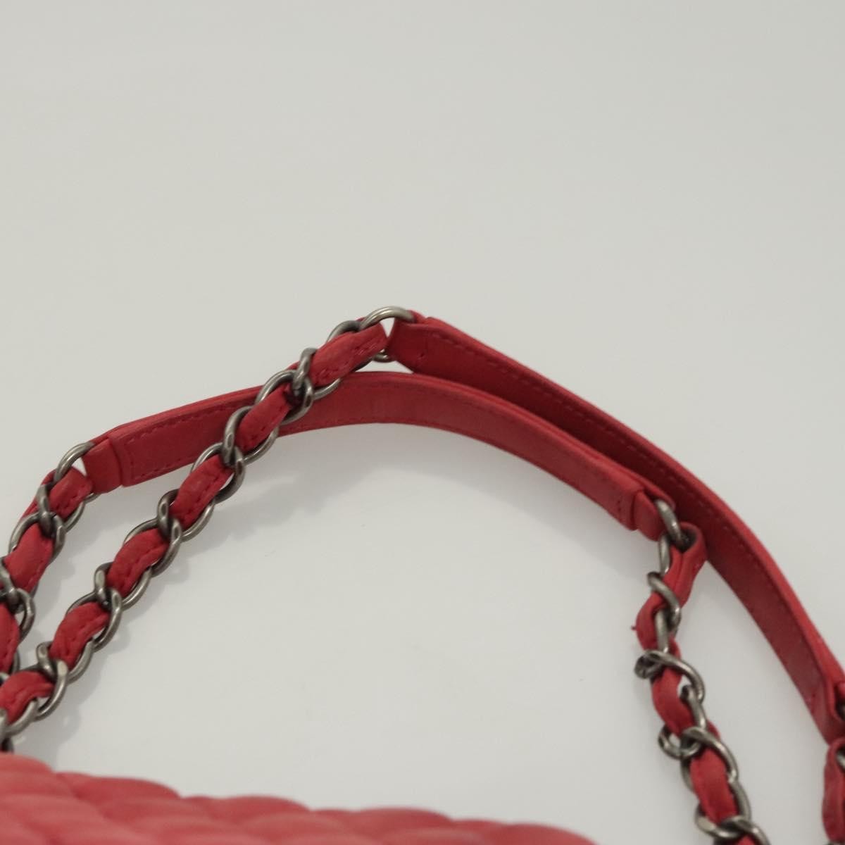 Chanel Matelasse Chain Shoulder Bag Leather Pink Leather Handbag