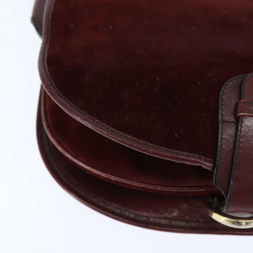 Balenciaga Shoulder Bag Suede Burgundy Suede Shoulder Bag