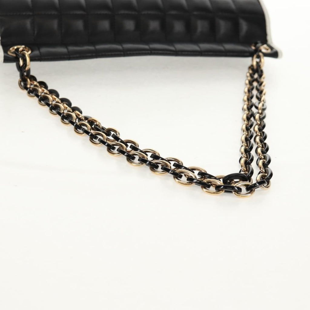 Chanel Chocolate Bar Mademoiselle Shoulder Bag Quilted Lambskin Black Leather Shoulder Bag Bag