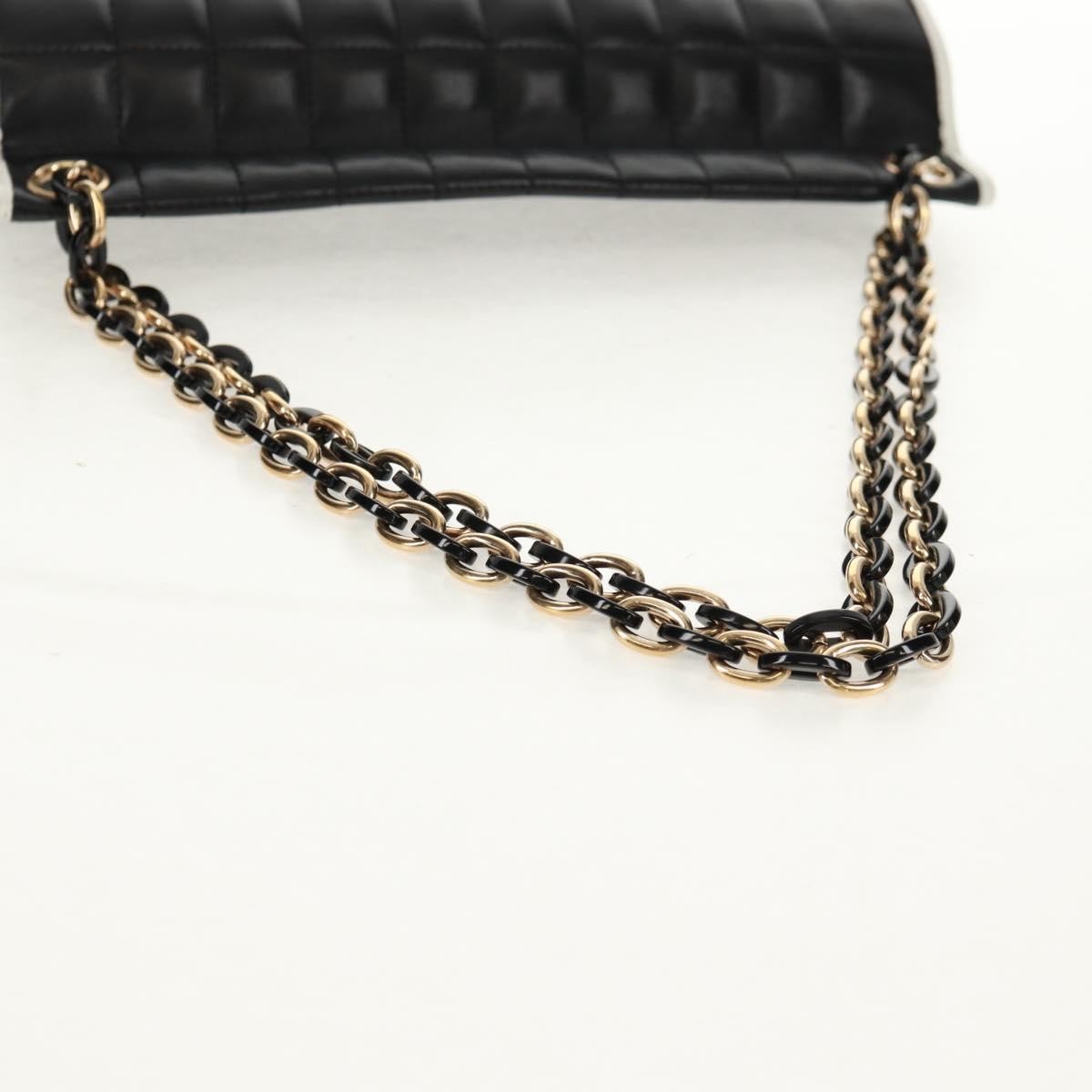 Chanel Chocolate Bar Mademoiselle Shoulder Bag Quilted Lambskin Black Leather Shoulder Bag Bag