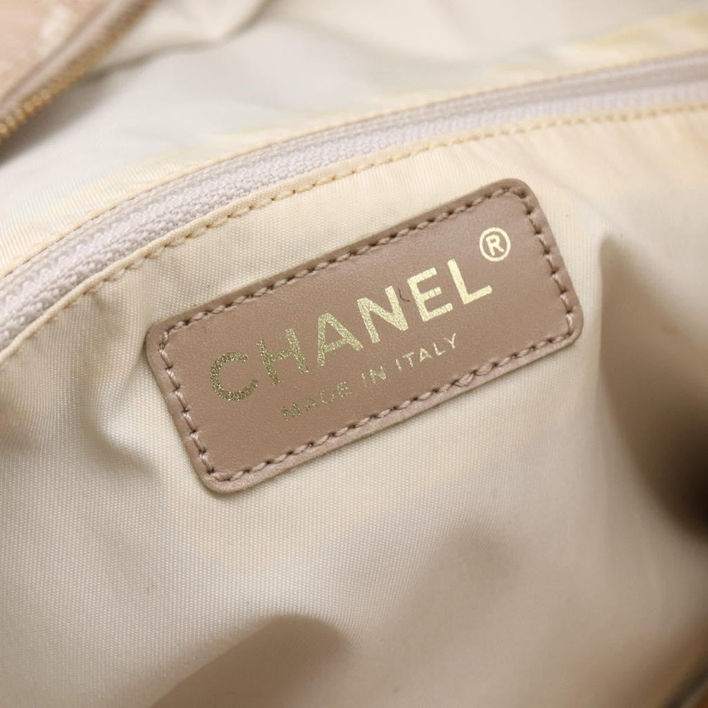 Chanel Travel Line Tote Nylon Beige Nylon Tote Bag Bag