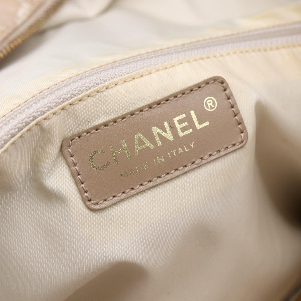 Chanel Travel Line Tote Nylon Beige Nylon Tote Bag Bag