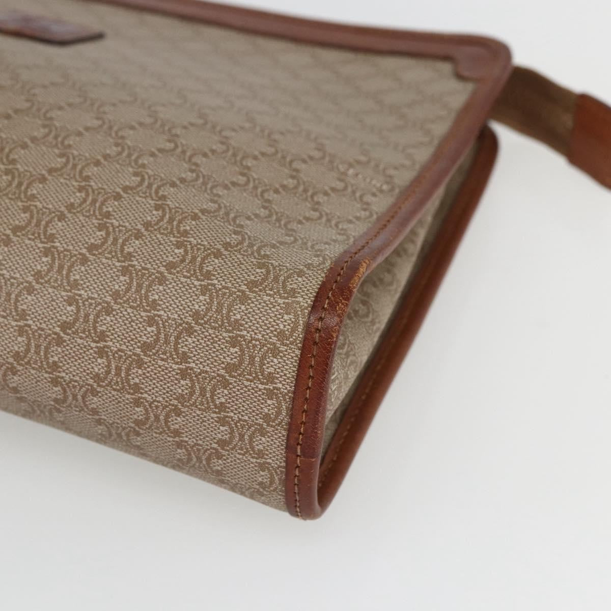 Celine Macadam Pochette Canvas And Leather Beige Canvas Clutche & Pouche Bag