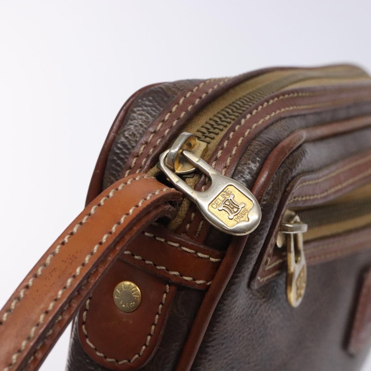 Celine Macadam Pochette Classic Brown Pvc Clutche & Pouche Bag