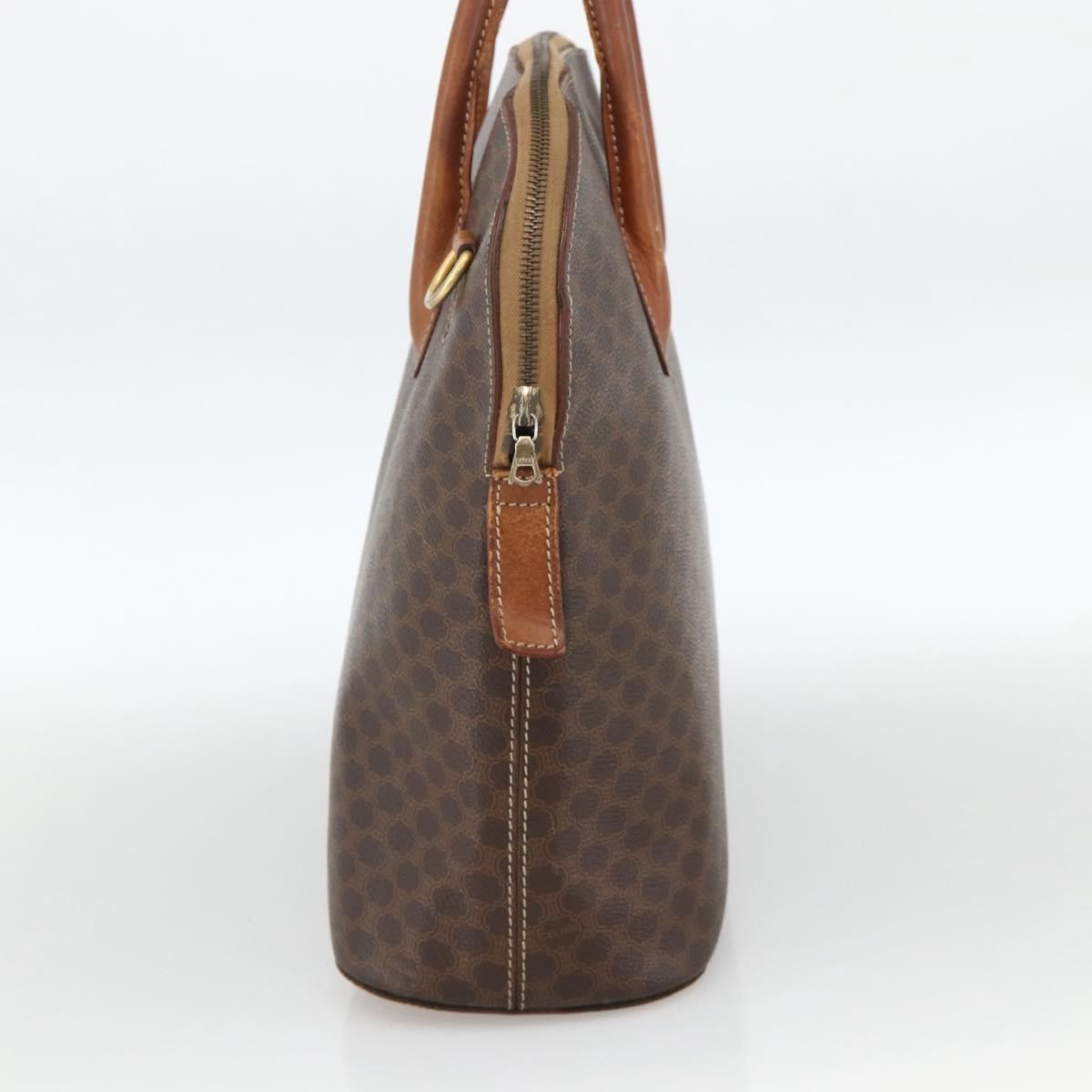 Celine Macadam Handbag Macadam With Leather Brown Canvas Handbag