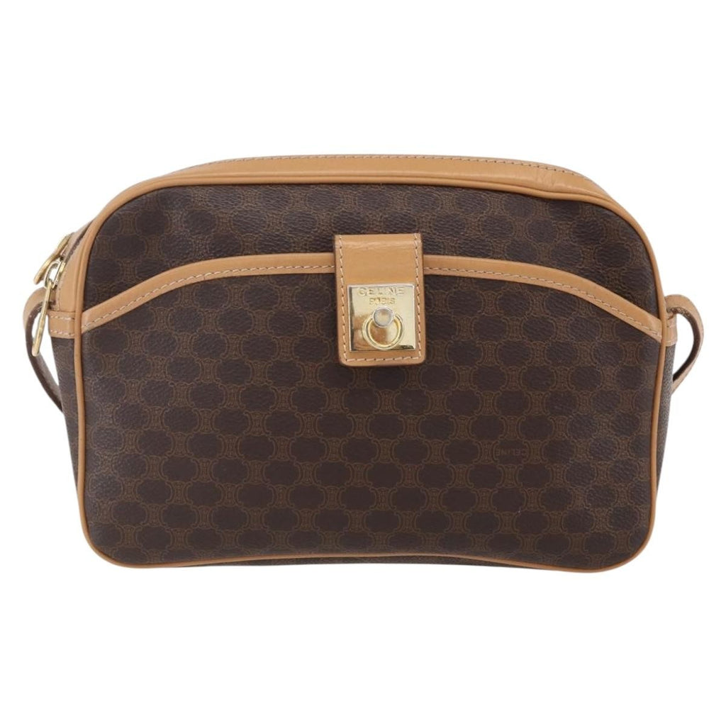 Celine Macadam Shoulder Bag Pvc Leather Brown Pvc Shoulder Bag Bag