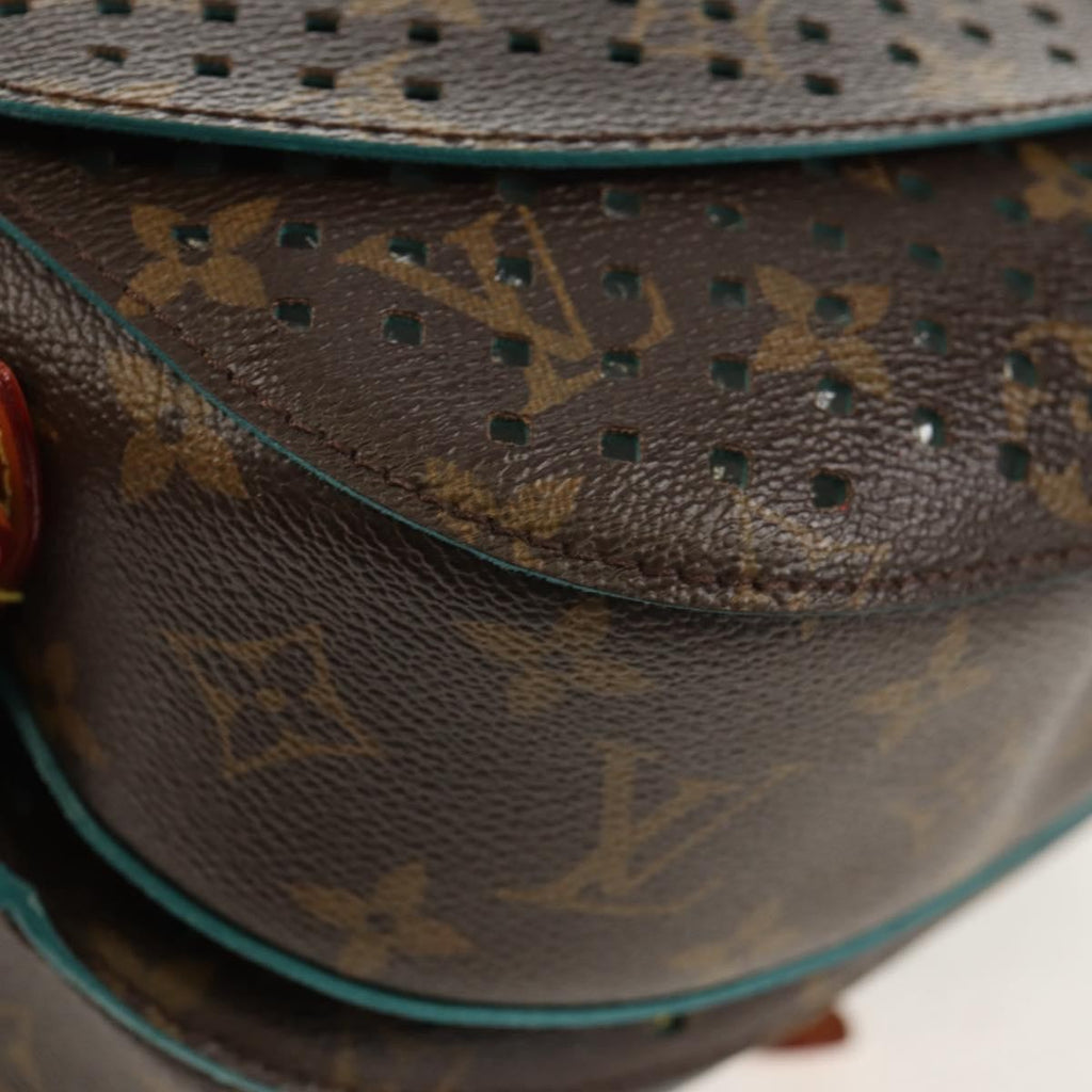 Louis Vuitton Flore Saumur Handbag Perforated Monogram Canvas Brown Canvas Shoulder Bag