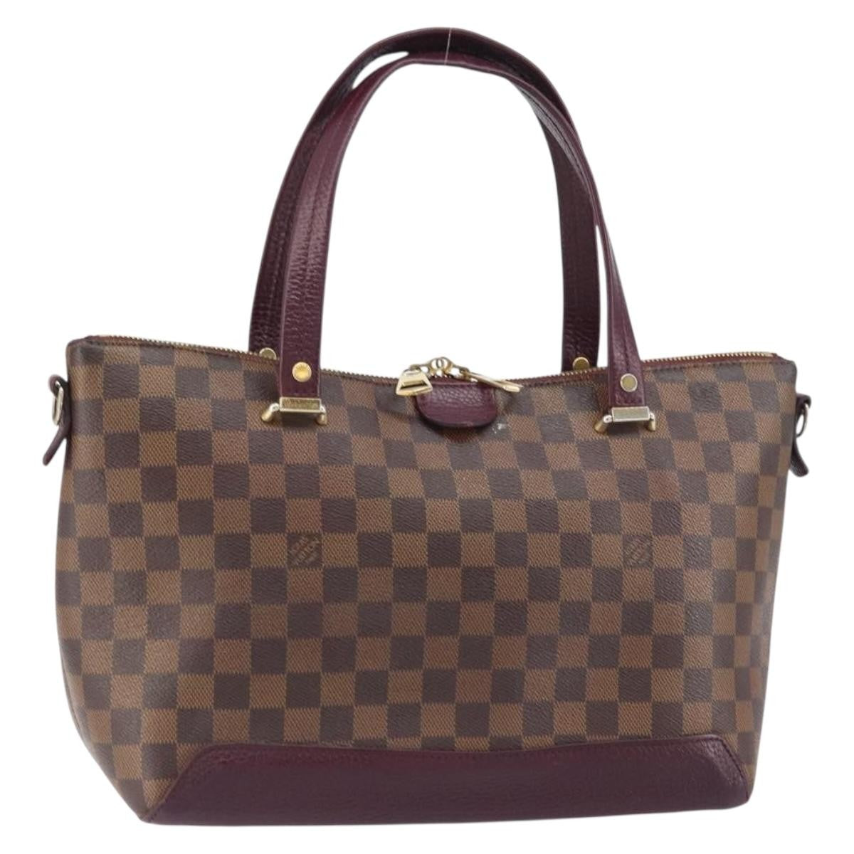 Louis Vuitton Hyde Park Handbag Damier With Leather Brown Canvas Handbag