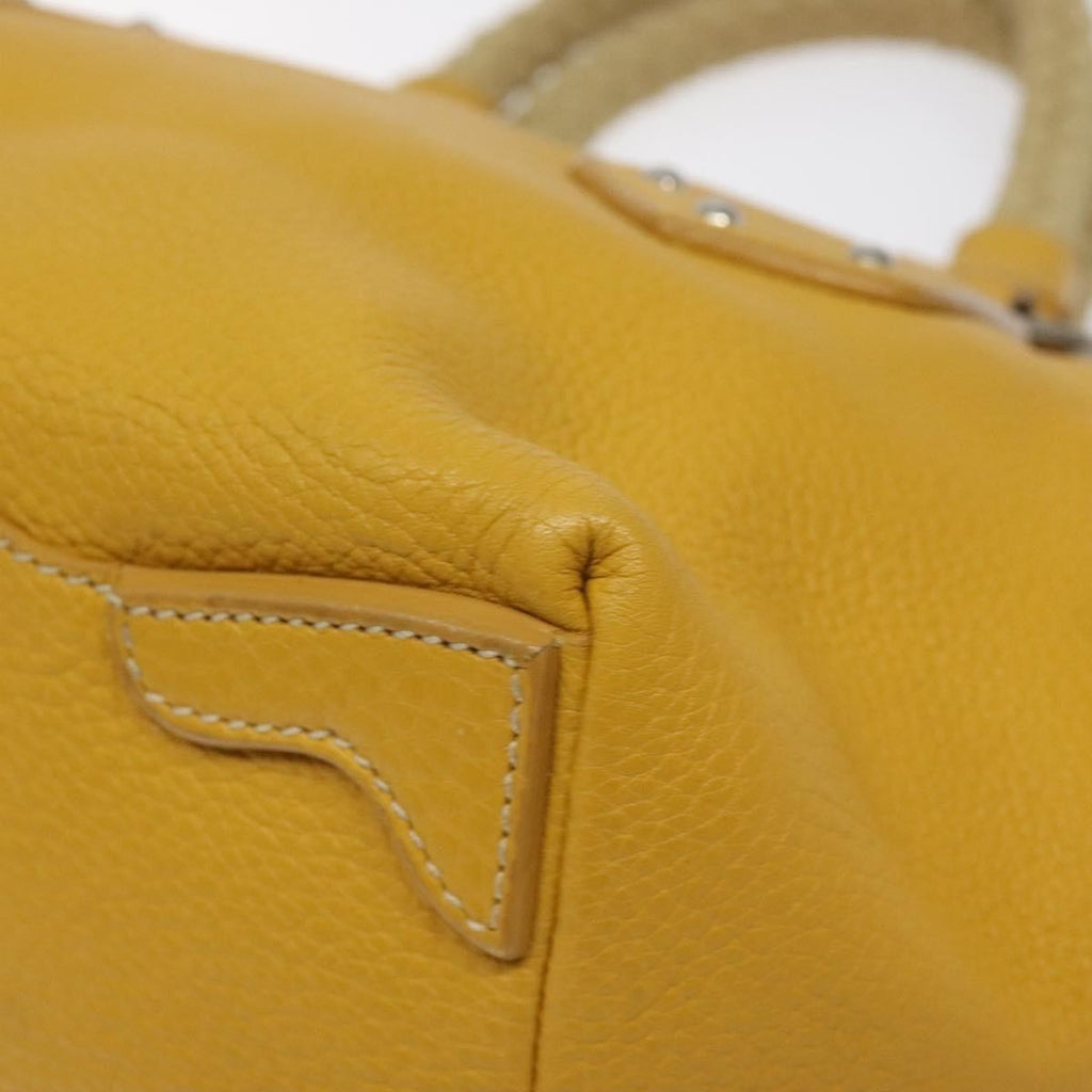 Prada Vintage Handbag Leather Yellow Leather Handbag