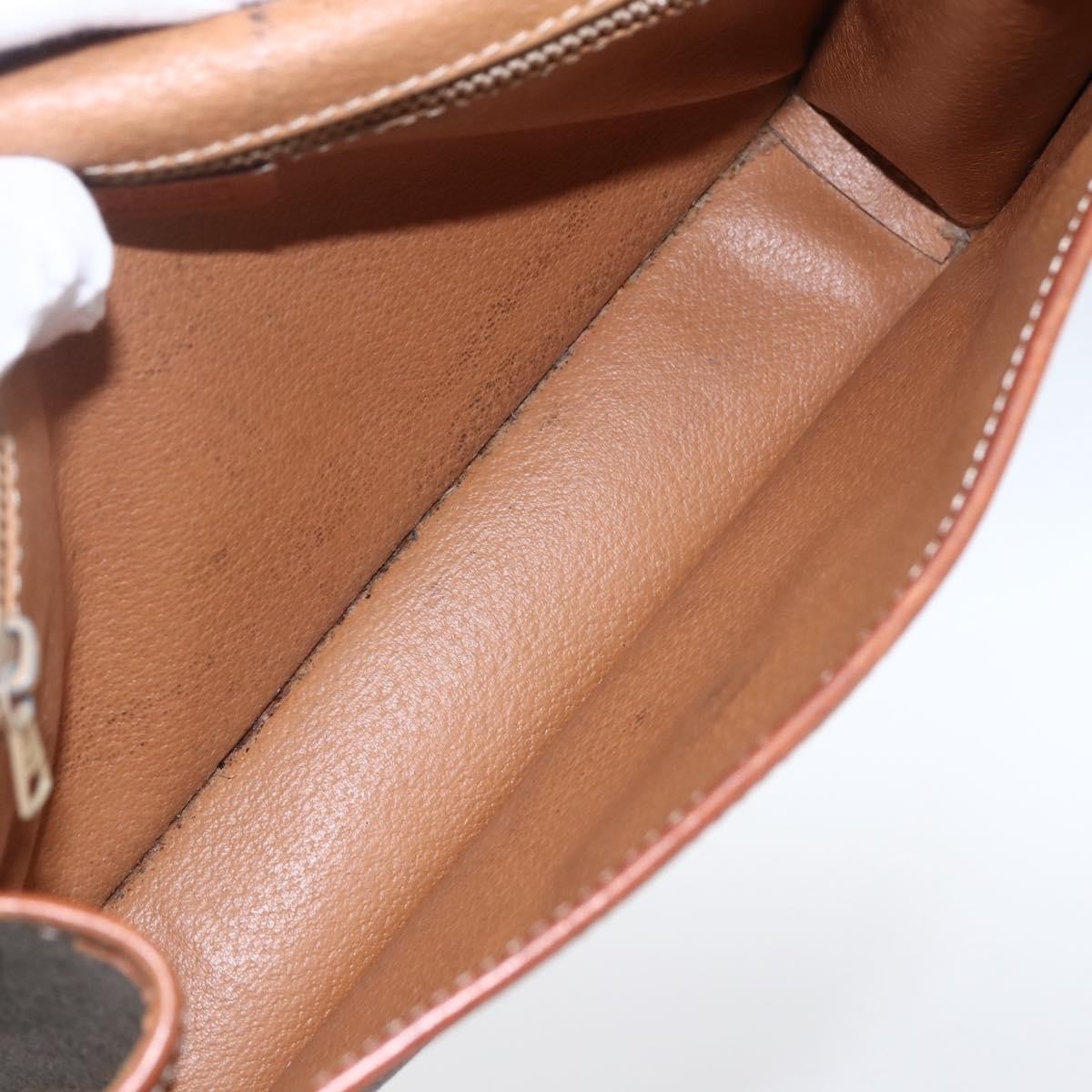 Celine Circle Logo Macadam Pouch Canvas And Leather Brown Canvas Clutche & Pouche Bag