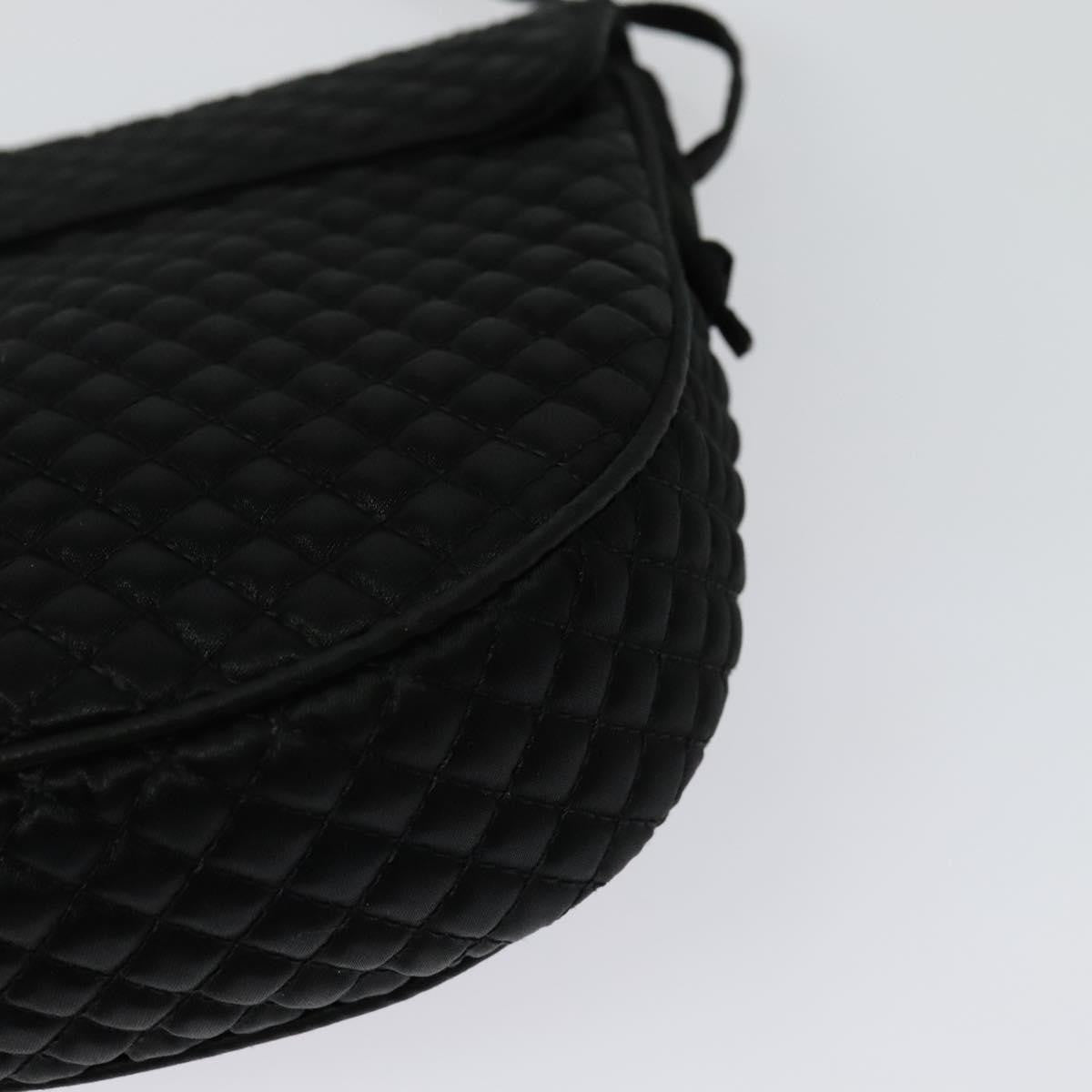 Bottega Veneta Intrecciato Clutch Bag Calfskin Black Satin Shoulder Bag Bag