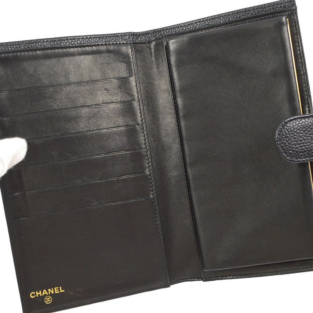 Chanel Timeless Cc French Wallet Caviar Black Leather Wallets Accessory