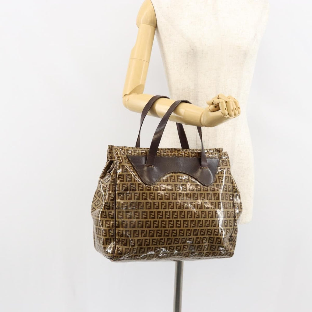 Fendi Zip Tote Canvas Beige Canvas Tote Bag Bag
