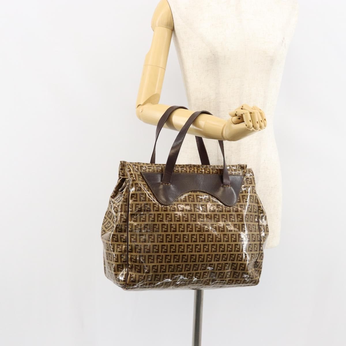 Fendi Zip Tote Canvas Beige Canvas Tote Bag Bag