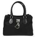 Christian Dior Lovely Tote Diorissimo Canvas Black Canvas Tote Bag Bag (Pre-Owned)