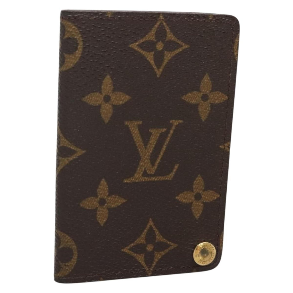 Louis Vuitton Porte Cartes Pression Card Case Monogram Canvas Brown Canvas Card Holders Accessory