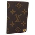 Louis Vuitton Porte Cartes Pression Card Case Monogram Canvas Brown Canvas Card Holders Accessory