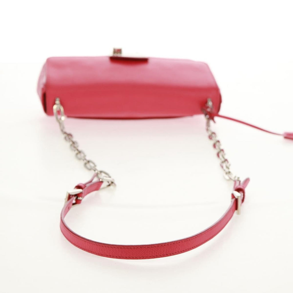 Prada Sound Chain Shoulder Bag Saffiano Leather Red Leather Shoulder Bag Bag