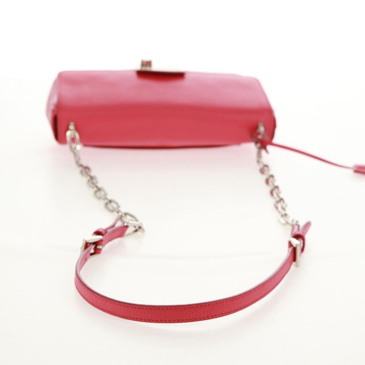 Prada Sound Chain Shoulder Bag Saffiano Leather Red Leather Shoulder Bag Bag