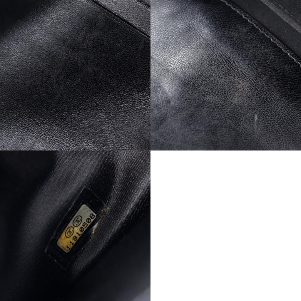 Chanel Bi-Fold Wallet Quilted Patent Black Patent_Leather Wallets Accessory