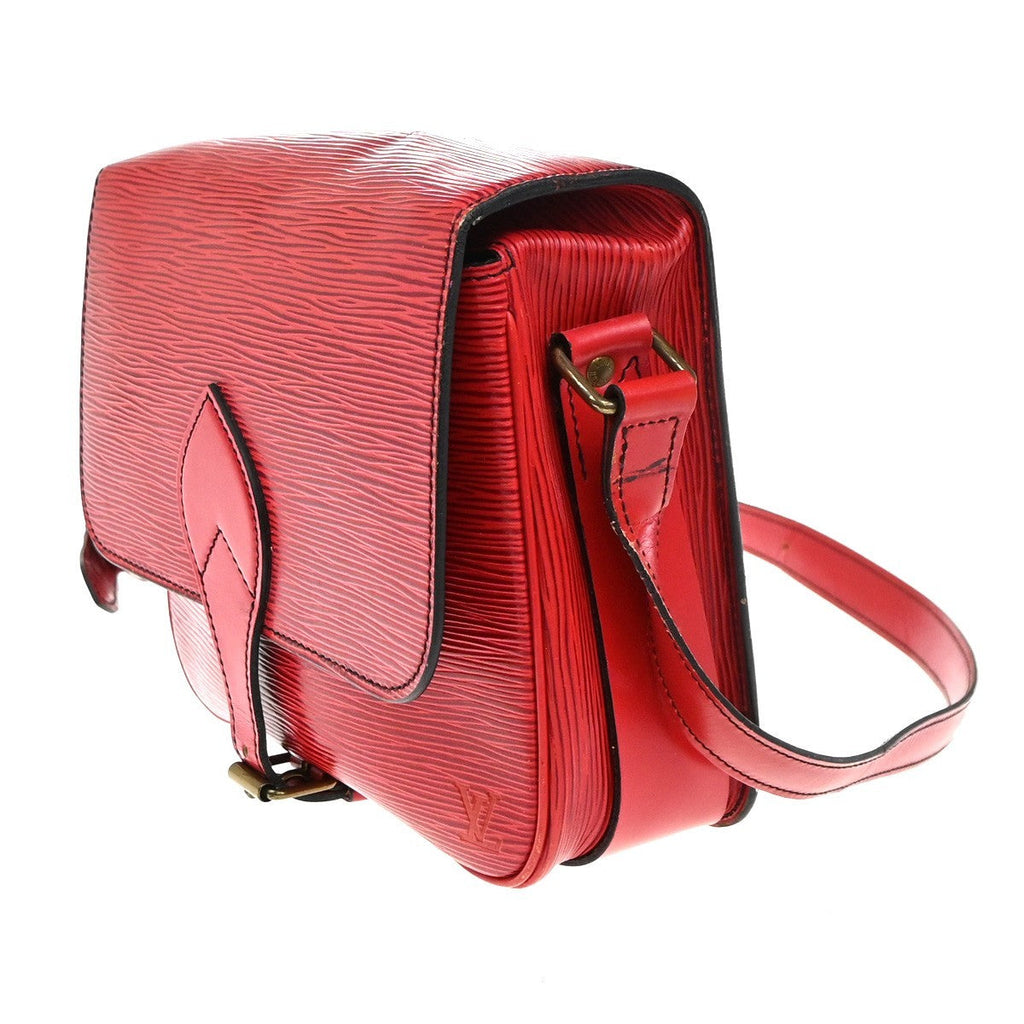 Louis Vuitton Cartouchiere Handbag Epi Leather Red Leather Shoulder Bag