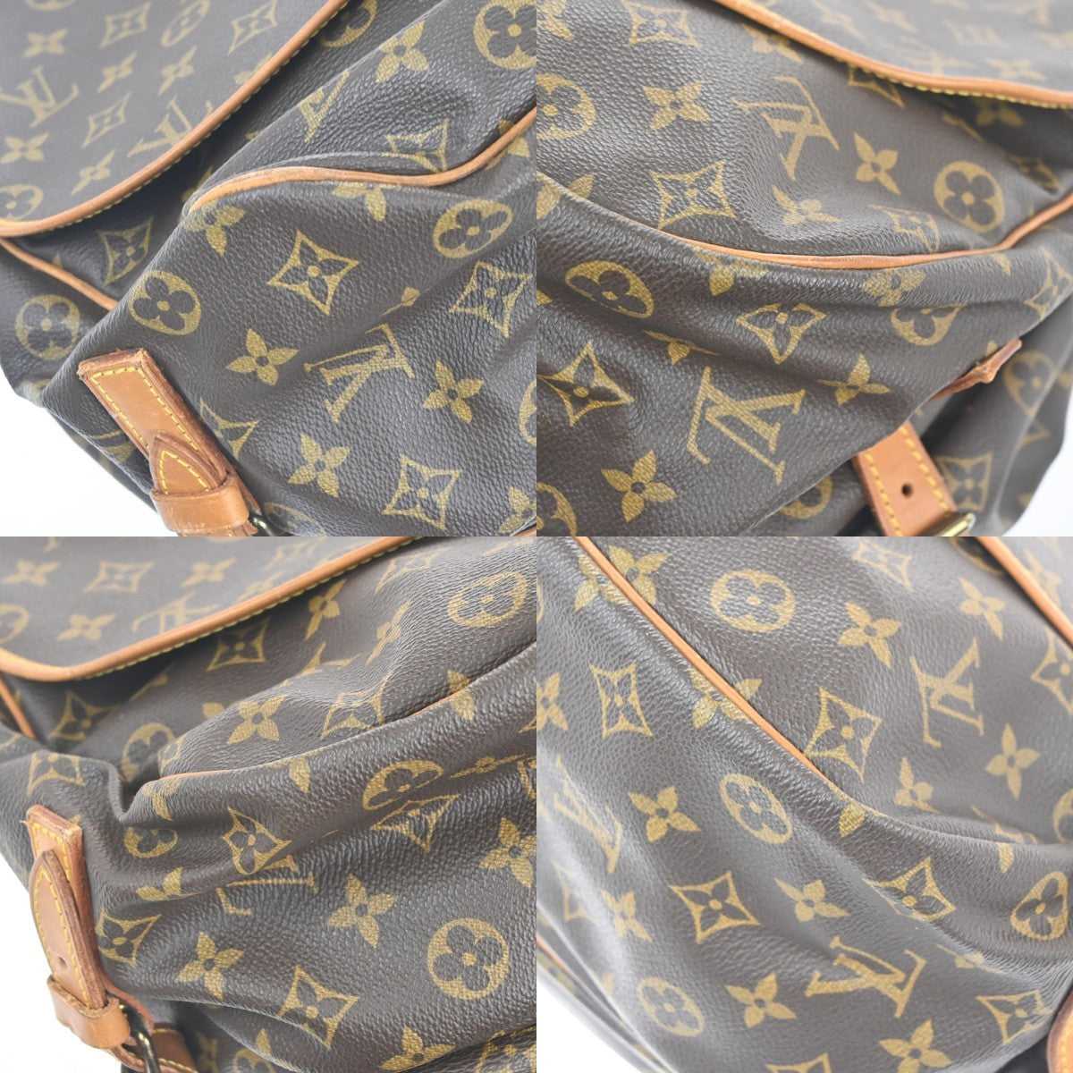 Louis Vuitton Saumur Handbag Monogram Canvas Brown Canvas Shoulder Bag