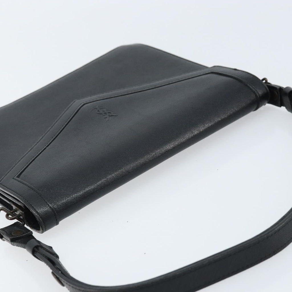 Saint Laurent Vintage Handbag Leather Black Leather Handbag (Pre-Owned)