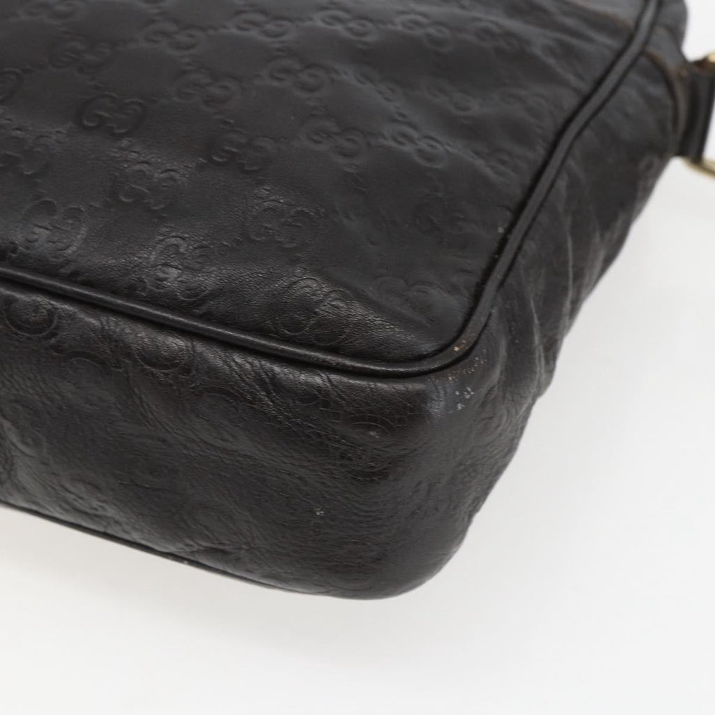 Gucci Front Zip Messenger Guccissima Leather Brown Leather Shoulder Bag Bag (Pre-Owned)
