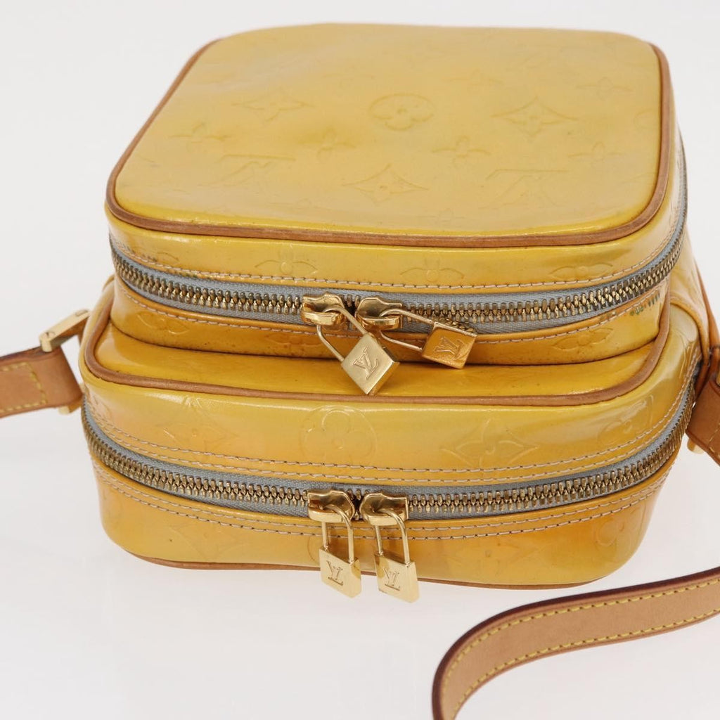 Louis Vuitton Wooster Handbag Monogram Vernis Yellow Patent_Leather Shoulder Bag