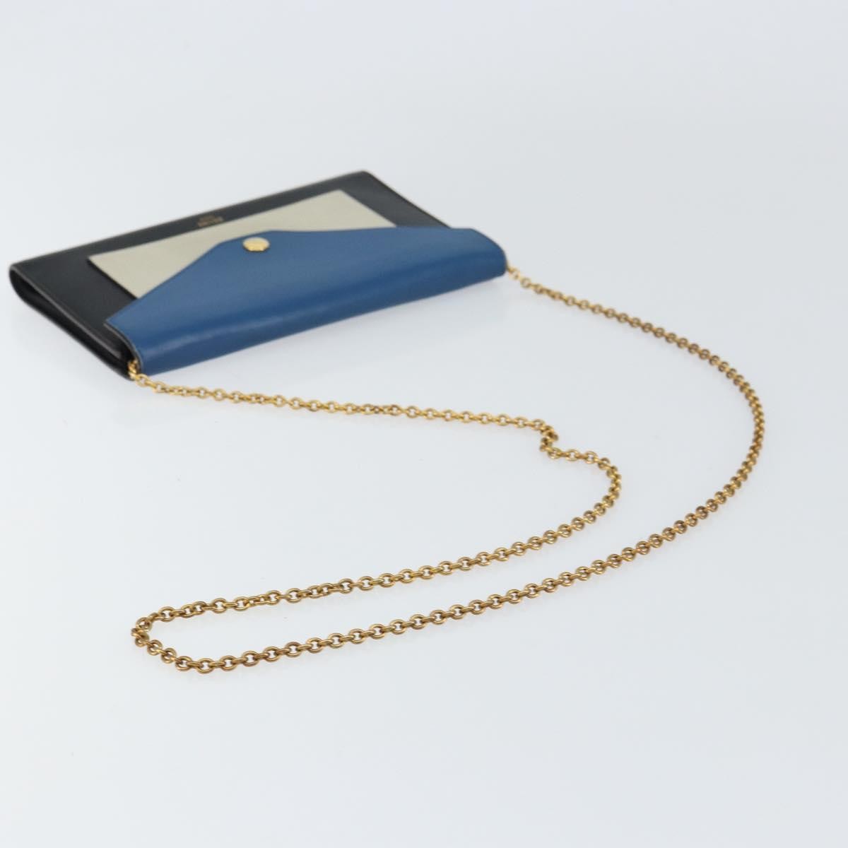 Celine Pocket Envelope Wallet On Chain Leather Multicolour Leather Clutche & Pouche Bag