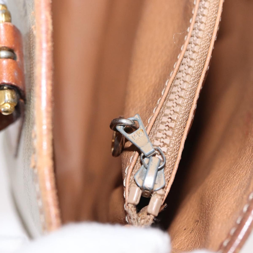 Celine Vintage Macadam Tote Bag Canvas And Leather Beige Canvas Tote Bag Bag