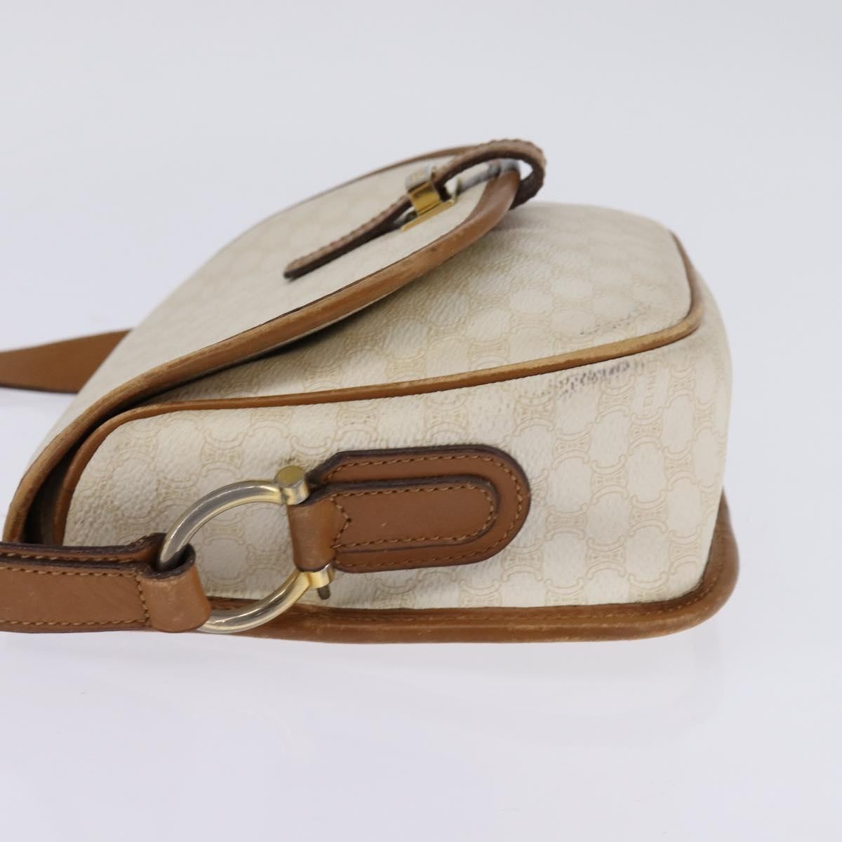 Celine Vintage Macadam Shoulder Bag Canvas And Leather Ecru Canvas Shoulder Bag Bag