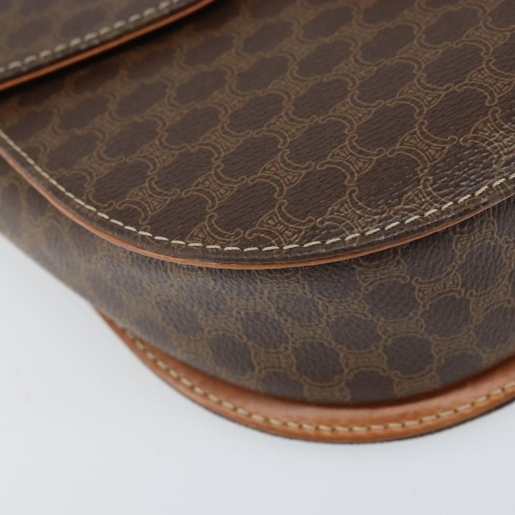 Celine Vintage Macadam Shoulder Bag Canvas And Leather Brown Canvas Shoulder Bag Bag
