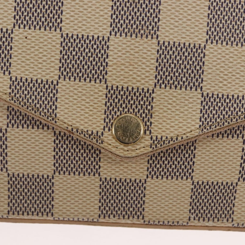 Louis Vuitton Felicie Pochette Damier White Canvas Clutche & Pouche Bag