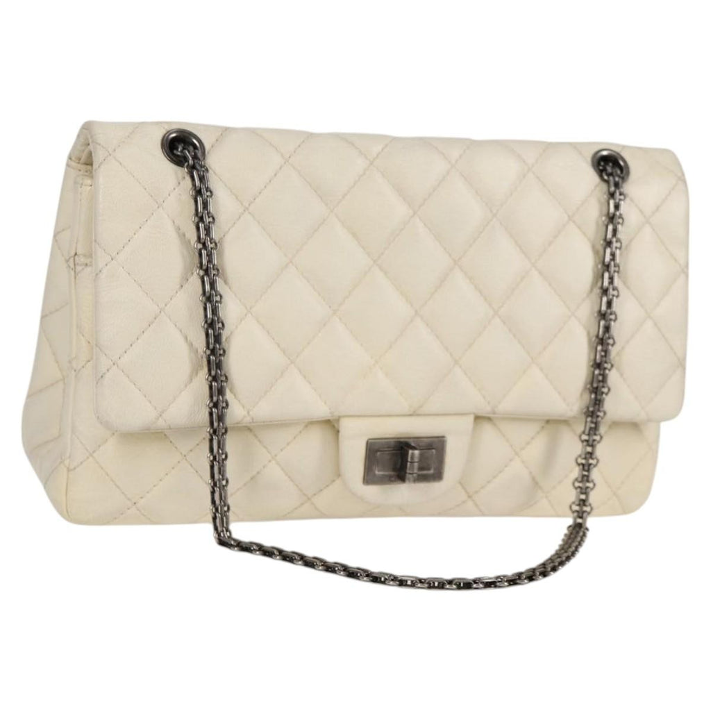 Chanel Reissue 2.55 Flap Bag Quilted Caviar White Leather Shoulder Bag Bag