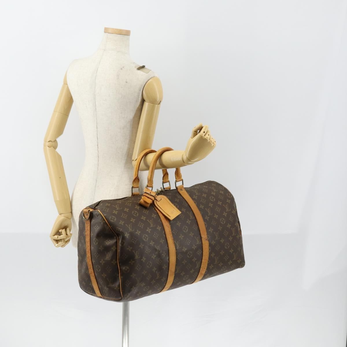 Louis Vuitton Keepall Bandouliere Bag Monogram Canvas Brown Canvas Travel Bag