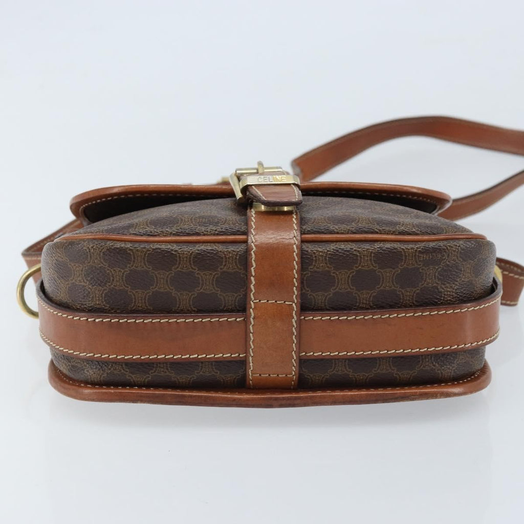 Celine Vintage Macadam Shoulder Bag Canvas And Leather Brown Pvc Shoulder Bag Bag