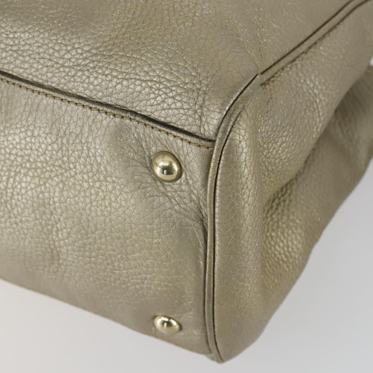 Gucci Bamboo Shopper Tote Leather Beige Leather Tote Bag Bag (Pre-Owned)